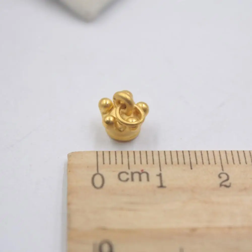

Однотонная Подвеска из желтого золота 24 К, подвеска в виде маленькой короны 3D, вес 0,5-1 г, Размер 11x7 мм, штамп: 999
