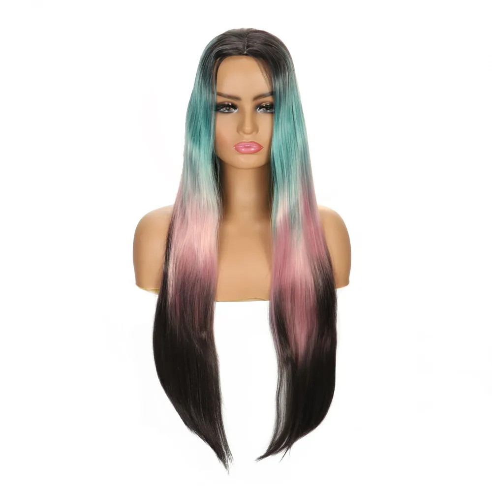 All Kinds Wig With Blue Pink Black Roots Long Natural Hair Heat Resistant Synthetic For Fashion Girls Women Daily Style 24 Inch
All Kinds Wig With Blue Pink Black Roots Long Natural Hair Heat Resistant Synthetic For Fashion Girls Women Daily Style 24 Inch