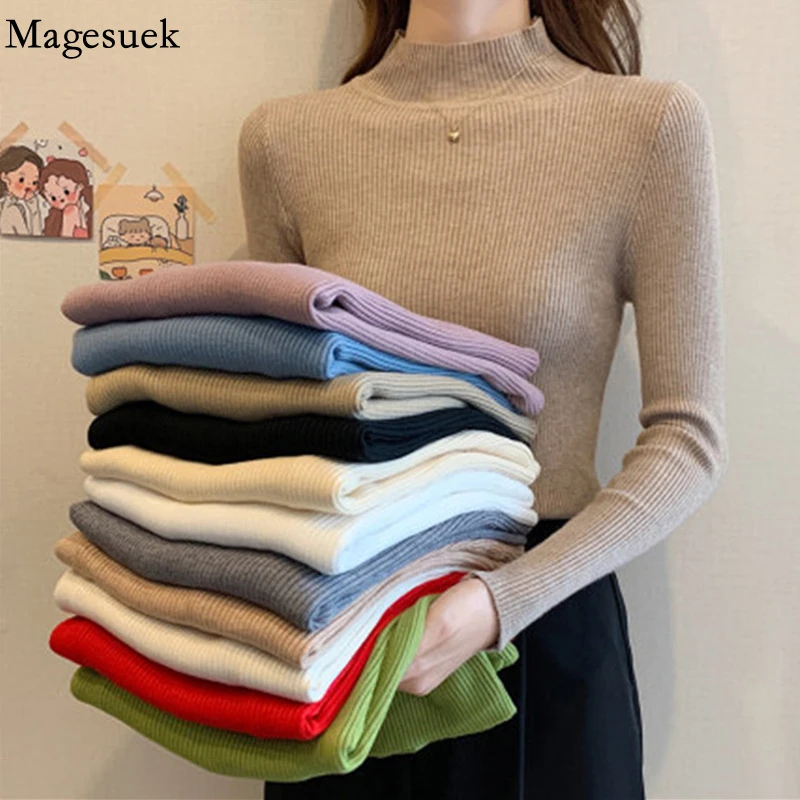 Autumn Winter Knitted Sweater Women Turtleneck Pullovers Long Sleeve Solid Sweater Slim Casual Girls Women Tops Full Femme 17342
Autumn Winter Knitted Sweater Women Turtleneck Pullovers Long Sleeve Solid Sweater Slim Casual Girls Women Tops Full Femme 17342