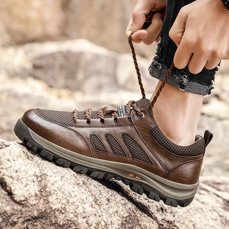 Men's Breathable Leather Sneakers, Leather Casual Shoes, Leather Moccasin Shoes Casual Outdoor Mountaineering Sports Men's Shoes
Men's Breathable Leather Sneakers, Leather Casual Shoes, Leather Moccasin Shoes Casual Outdoor Mountaineering Sports Men's Shoes