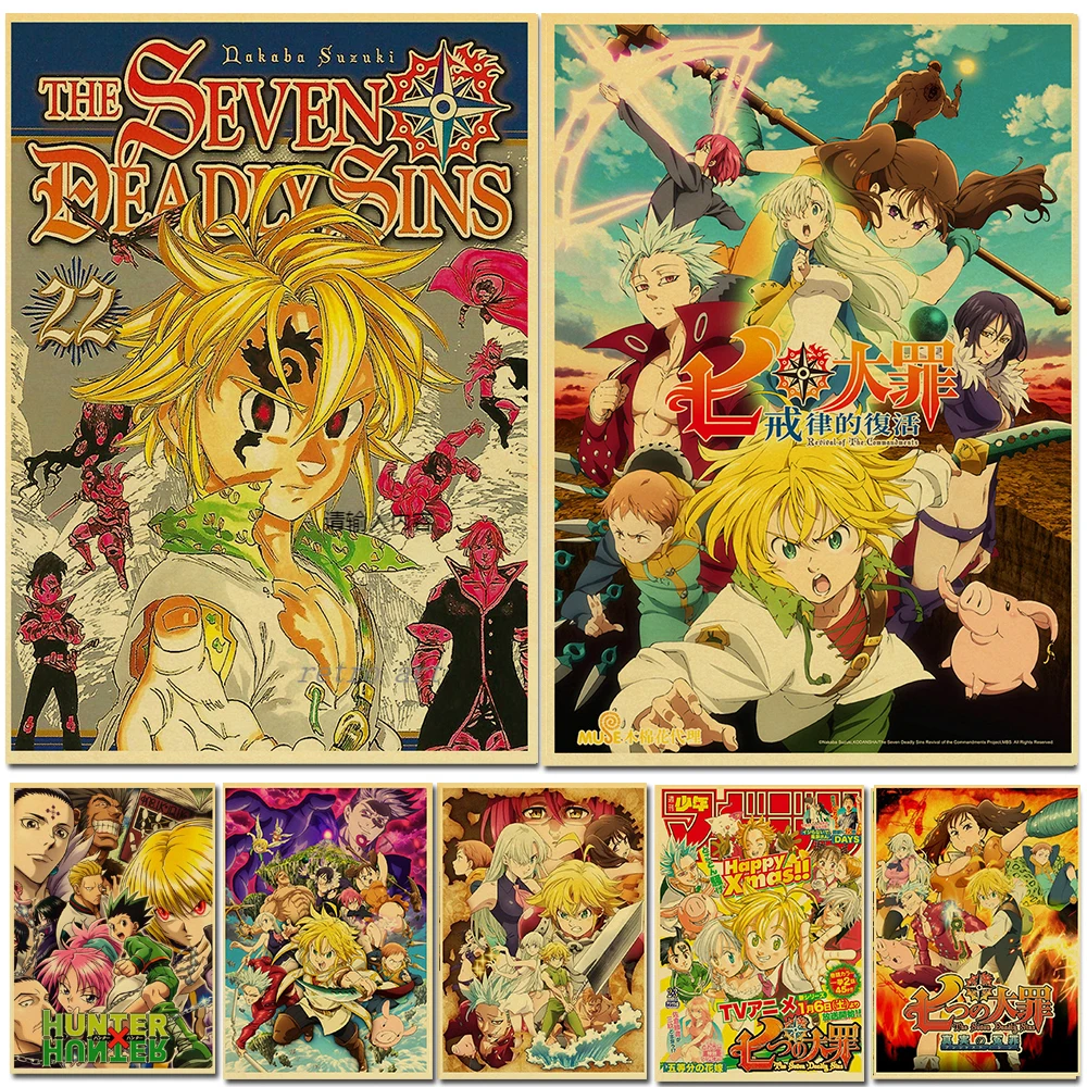 Jpanese Anime Retro Poster Prints Wall Pictures Prints for Bar Home Decor Canvas Painting Wall Art Vintage The Seven Deadly Sins
Jpanese Anime Retro Poster Prints Wall Pictures Prints for Bar Home Decor Canvas Painting Wall Art Vintage The Seven Deadly Sins