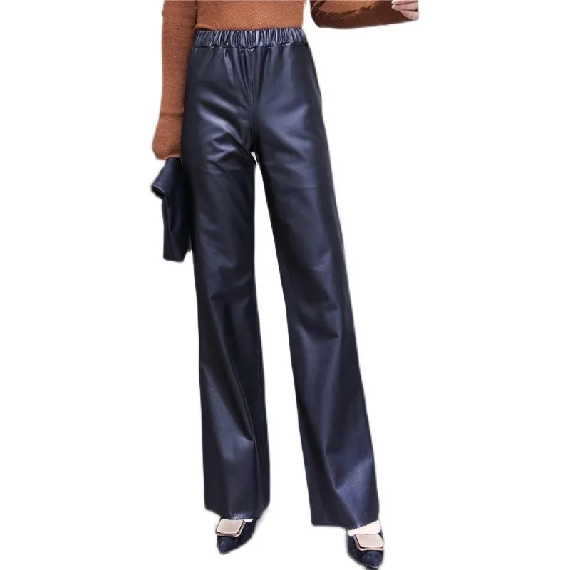 Lengthen Office Ladies Cowhide Genuine Leather Pants Women Elastic Waist Slim Fit Straight Trousers Casual Streetwear Pants 5XL
Lengthen Office Ladies Cowhide Genuine Leather Pants Women Elastic Waist Slim Fit Straight Trousers Casual Streetwear Pants 5XL