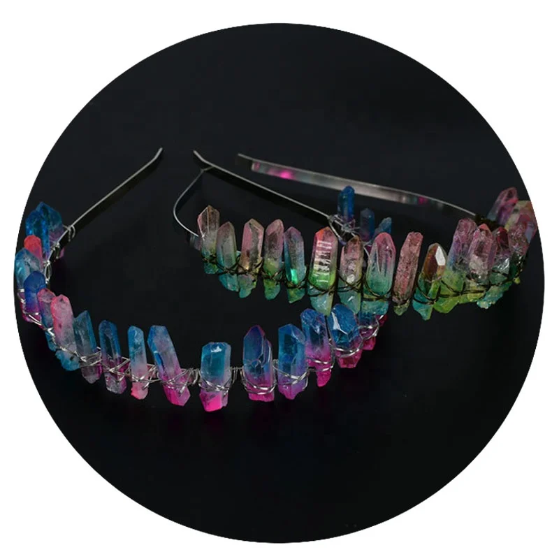 Wire Wrapped Clear White Crystal Point Crown Aura Quartz Tiara Crown On A Flexible Metal Headband
Wire Wrapped Clear White Crystal Point Crown Aura Quartz Tiara Crown On A Flexible Metal Headband