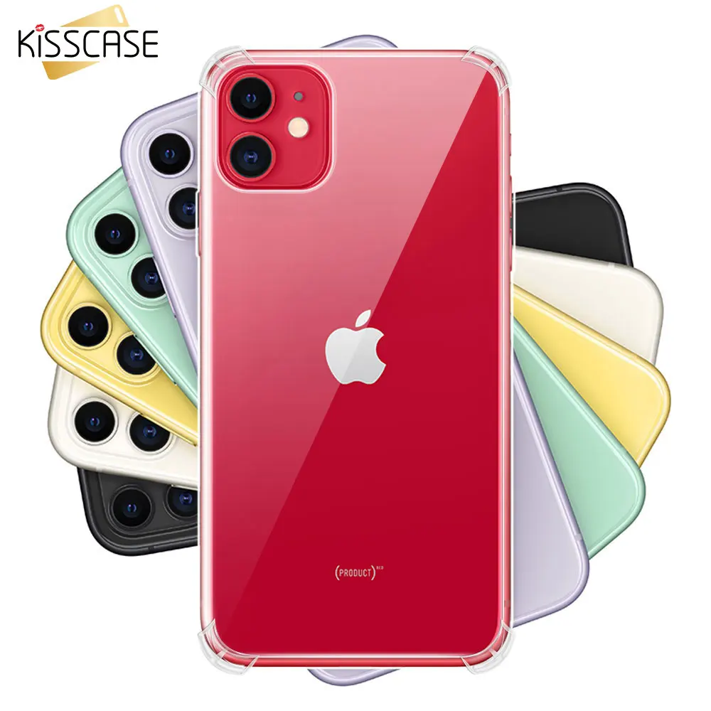 Фото Оригинальный ударопрочный чехол KISSCASE для iPhone 11 Pro Max Мягкий силиконовый 6S 7 8 Plus XS X
