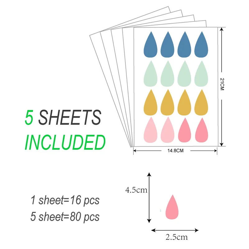 Baby Room Decorative Stickers Colorful Small Raindrop Wall Stickers for Kids Room Children Room Decoration Bedroom Wall Decals
Baby Room Decorative Stickers Colorful Small Raindrop Wall Stickers for Kids Room Children Room Decoration Bedroom Wall Decals