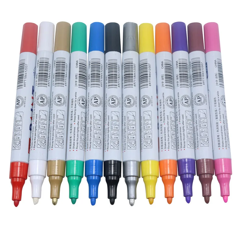 12 Color Waterproof Pen Car Colorful Waterproof Pen Car Tire Tire Tread Repair Permanent Paint Marker Motorcycle Accessories 
12 Color Waterproof Pen Car Colorful Waterproof Pen Car Tire Tire Tread Repair Permanent Paint Marker Motorcycle Accessories