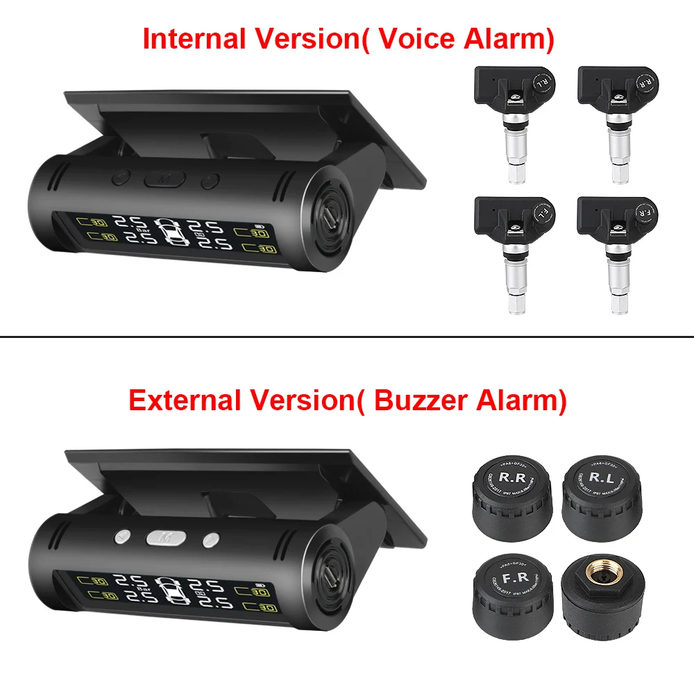 Fuel Saving 4 Pcs Internal External Sensor Car Tire Pressure Alarm Monitor System Temperature Alert Waterproof Solar Power TPMS
Fuel Saving 4 Pcs Internal External Sensor Car Tire Pressure Alarm Monitor System Temperature Alert Waterproof Solar Power TPMS