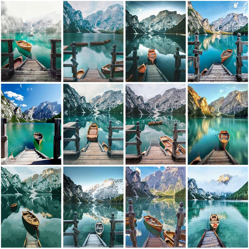Full Drill Diy 5D Diamond Painting Nature Landscape Lake Boat Mountain Scenery Embroidery Square Round Cross Stitch Home Decor
Full Drill Diy 5D Diamond Painting Nature Landscape Lake Boat Mountain Scenery Embroidery Square Round Cross Stitch Home Decor