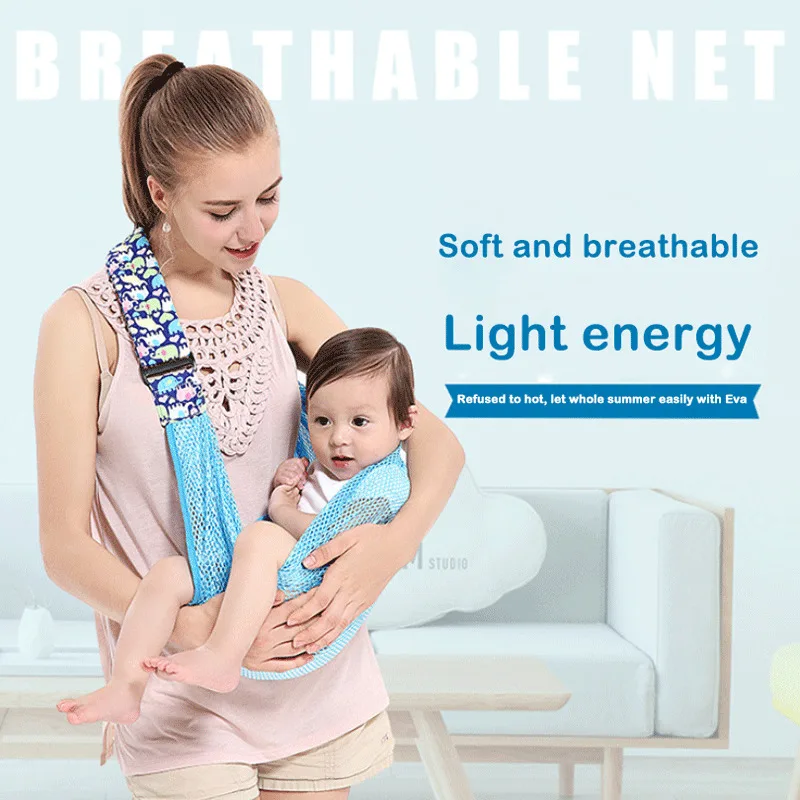 Breathable Net Baby Ring Sling Carrier Soft Horizontal Wrap For Newborns Best Shower Gift Girls & Boys | Мать и ребенок