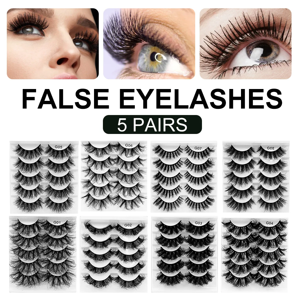 5 Pairs 8D False Eyelashes Natural Faux Mink Handmade Lashes Long Thick Curl Fake Eye Lashes for Cat-Eye Look Makeup
5 Pairs 8D False Eyelashes Natural Faux Mink Handmade Lashes Long Thick Curl Fake Eye Lashes for Cat-Eye Look Makeup