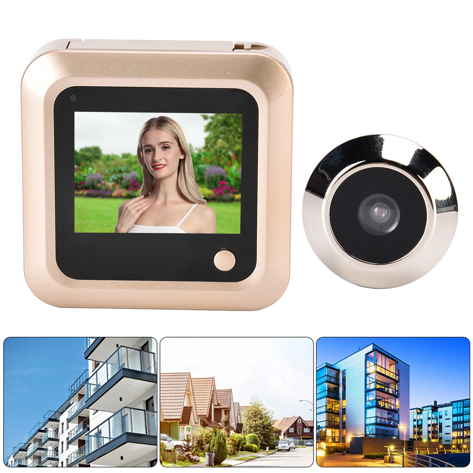 Цифровая дверная камера-шпионка с ЖК-экраном 2,4 дюйма, цветным дисплеем, углом обзора 145 градусов, разрешением 240*320 и наружным звонком.