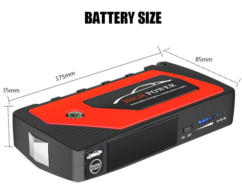 69800mAh Car Jump Starter Power Pack Portable Car Battery Booster Charger 12V Starting Device Petrol Diesel Car Starter
69800mAh Car Jump Starter Power Pack Portable Car Battery Booster Charger 12V Starting Device Petrol Diesel Car Starter