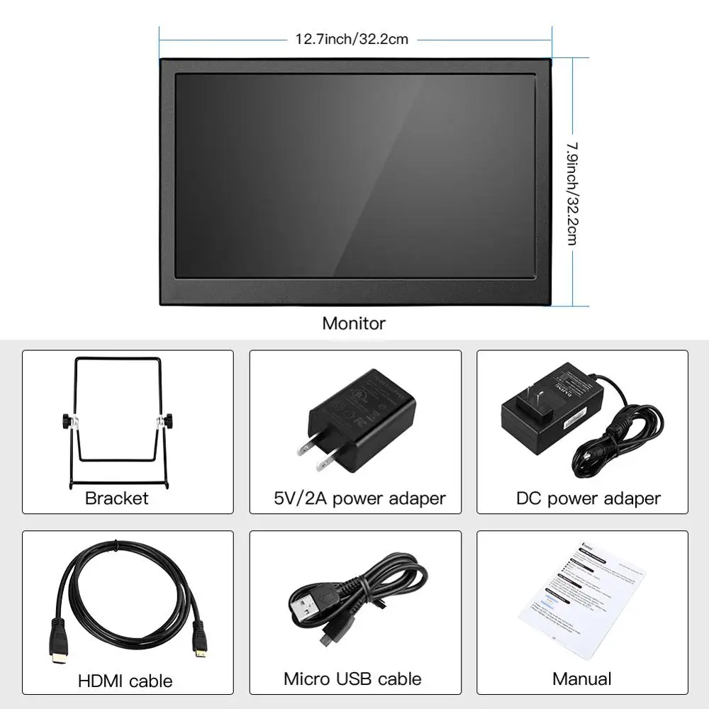 Eyoyo EM13 13.3" Portable IPS HDR 1920x1080 FHD Monitor Games LCD Screen With Mini HDMI Monitor For PS3 PS4 Xbox One 360 Display 
Eyoyo EM13 13.3" Portable IPS HDR 1920x1080 FHD Monitor Games LCD Screen With Mini HDMI Monitor For PS3 PS4 Xbox One 360 Display