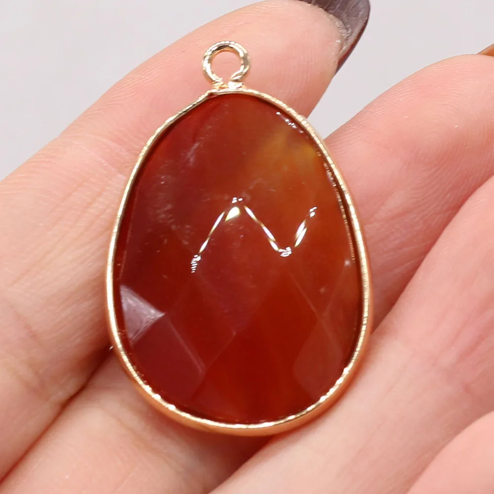 Natural Stone Faceted Agates Pendants Gold plated Red Crystal Charms for Jewelry Making Diy Women Necklace Accessories
Natural Stone Faceted Agates Pendants Gold plated Red Crystal Charms for Jewelry Making Diy Women Necklace Accessories