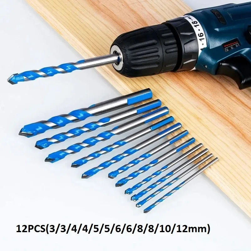 12PCS Drill Bits Set 3/4/5/6/8/10/12mm Multifunctional Drill Ceramic Glass Punching Hole Drill Woodworking Drill Bits Power Tool
12PCS Drill Bits Set 3/4/5/6/8/10/12mm Multifunctional Drill Ceramic Glass Punching Hole Drill Woodworking Drill Bits Power Tool