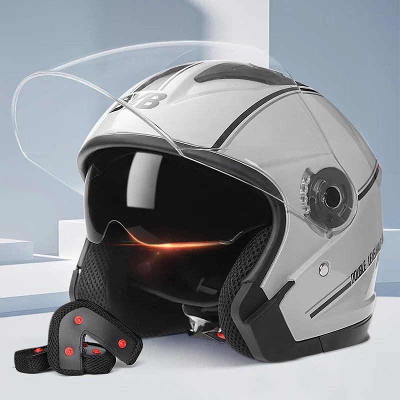 Motorcycle Dual Lens Helmets Double lenses fog-proof Bike Riding Open Face Half Helmet Motorbike Moto Bike for Men Women Helmet
Motorcycle Dual Lens Helmets Double lenses fog-proof Bike Riding Open Face Half Helmet Motorbike Moto Bike for Men Women Helmet