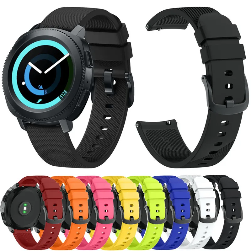 Ремешок спортивный для Samsung Gear Sport band S2 20 мм силиконовый браслет наручных часов