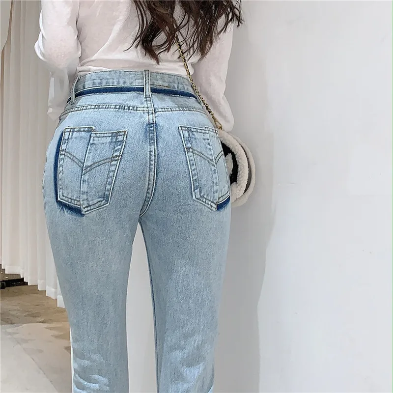 Korean Fashion Split Bootcut Jeans For Women 2021 streetwear High Waisted Denim Trousers Slim Fit Five Pockets Blue Long Pants 
Korean Fashion Split Bootcut Jeans For Women 2021 streetwear High Waisted Denim Trousers Slim Fit Five Pockets Blue Long Pants