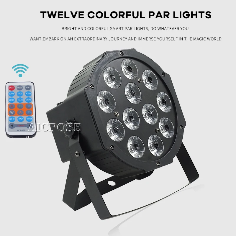 12x12 вт светодиодный Par с дистанционным управлением RGBW 4 в 1/RGBWA 5 UV 6 1 плоский DMX512