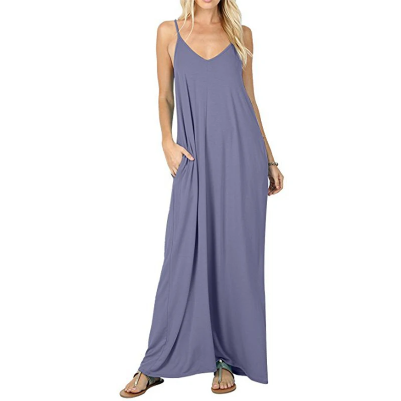 Summer Solid Color Sleeveless Sexy Dress Women Clothes Casual Pocket Spaghetti Strap Elegant Dresses Loose Plus Size Party Dress
Summer Solid Color Sleeveless Sexy Dress Women Clothes Casual Pocket Spaghetti Strap Elegant Dresses Loose Plus Size Party Dress