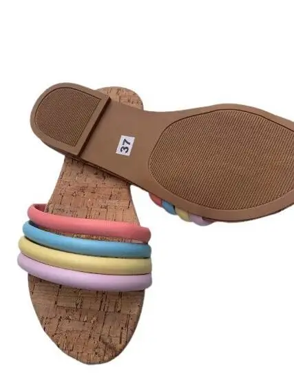 2021 summer women new rainbow color word cool flat beach candy color wild fashion sandals home ms slippers
2021 summer women new rainbow color word cool flat beach candy color wild fashion sandals home ms slippers