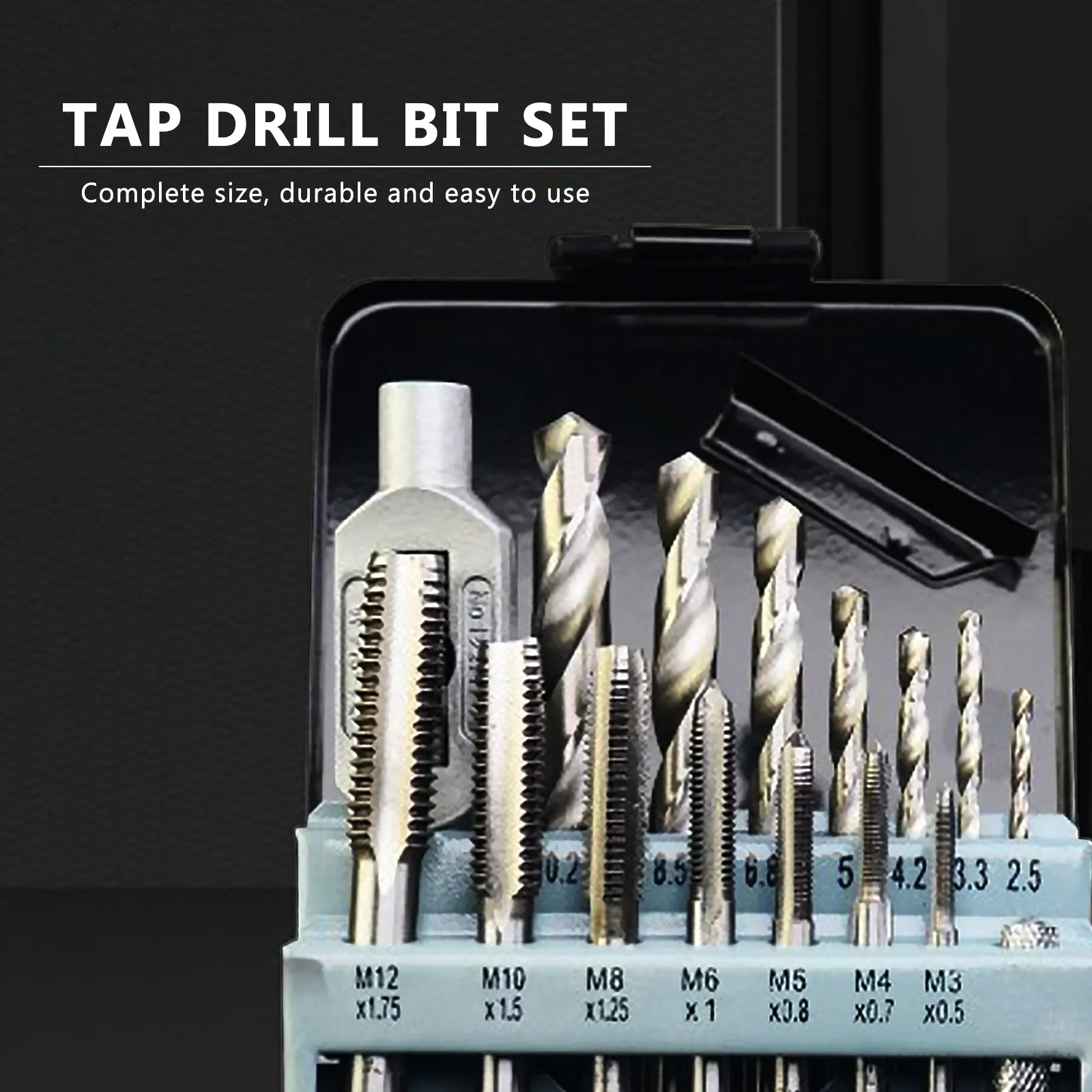 16Pcs Tap Die Set Alloy Steel Tap Wrench Screw Taps Twist Drill Bit Set Metal Processing Tools Thread Plugs Taps 
16Pcs Tap Die Set Alloy Steel Tap Wrench Screw Taps Twist Drill Bit Set Metal Processing Tools Thread Plugs Taps