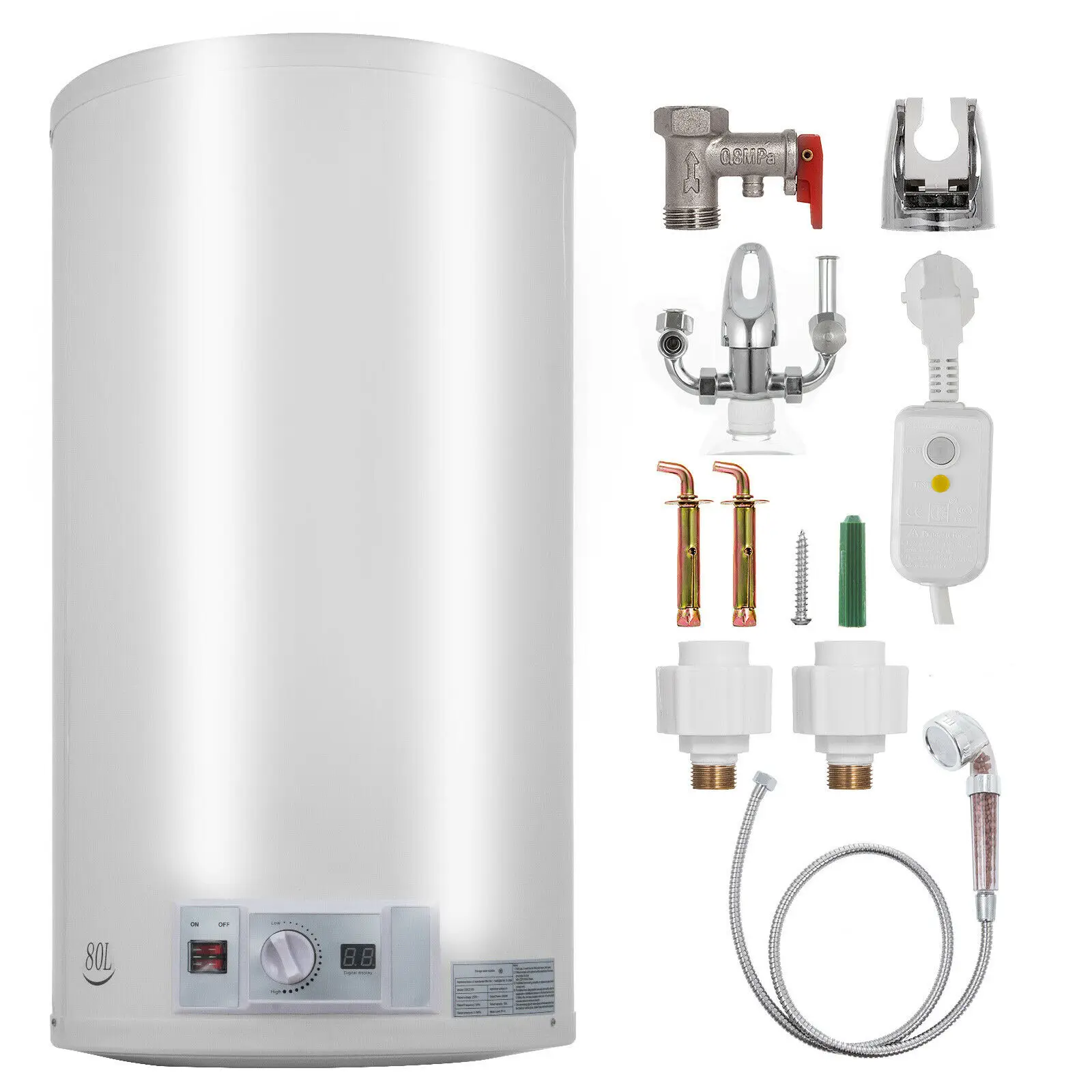 VEVOR 80L Electric Hot Water Heater Boiler Storage Tank W/ Shower Head Vertically
VEVOR 80L Electric Hot Water Heater Boiler Storage Tank W/ Shower Head Vertically