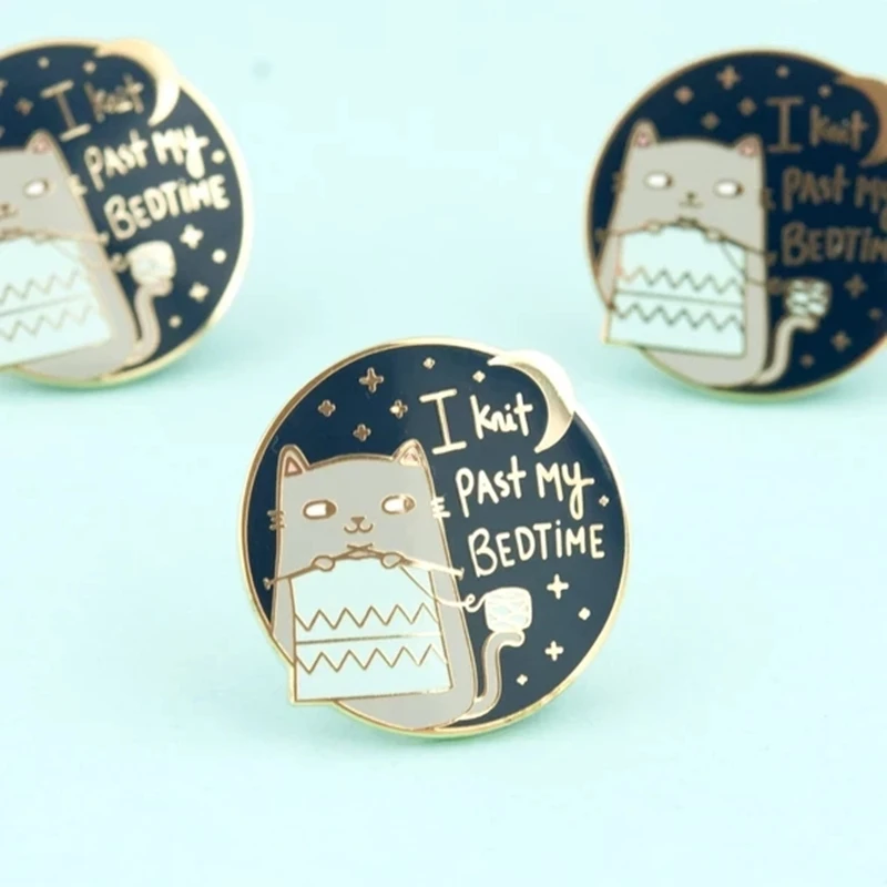 I Knit Past My Bedtime Cat Enamel Brooch Pins Badge Lapel Pin Brooches Collar Jeans Jacket Fashion Jewelry Accessories 
I Knit Past My Bedtime Cat Enamel Brooch Pins Badge Lapel Pin Brooches Collar Jeans Jacket Fashion Jewelry Accessories