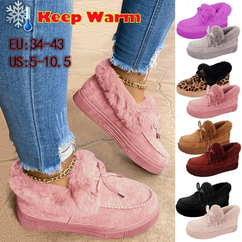 New Women Winter Ankle Boots Suede Leather Snow Boots Plush Natural Fur Warm Slip-on Ladies Shoes Flats Plus Size 36-43
New Women Winter Ankle Boots Suede Leather Snow Boots Plush Natural Fur Warm Slip-on Ladies Shoes Flats Plus Size 36-43