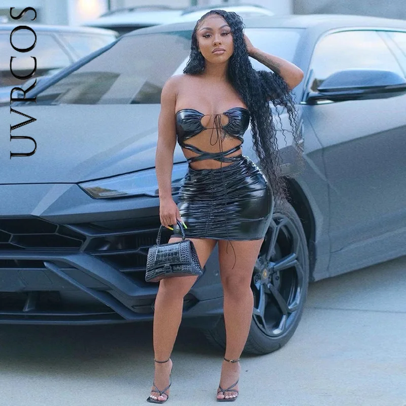 PU Leather Mini Dresses Solid Women Sexy Halter Bandage Cleavage Low Neck Hollow Out Backless Bodycon Midnight Clubwear Outfits
PU Leather Mini Dresses Solid Women Sexy Halter Bandage Cleavage Low Neck Hollow Out Backless Bodycon Midnight Clubwear Outfits
