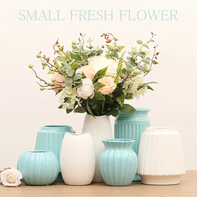 Blue Dining Table Flower Vase Wedding Nordic Style Minimalist Ceramic Vases White Modern Design Decoracion Salon Casa Home Decor
Blue Dining Table Flower Vase Wedding Nordic Style Minimalist Ceramic Vases White Modern Design Decoracion Salon Casa Home Decor