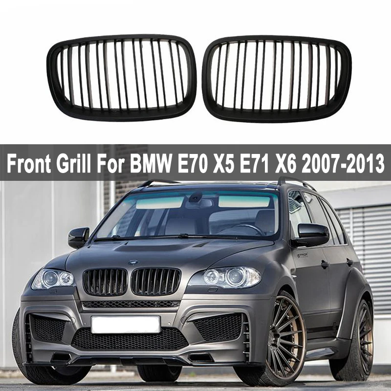 A Pair L+R Front Gloss Black/Matte Black Dual Slat Kidney Grille Front Grill For BMW E70 X5 E71 X6 2007-2013 Auto Accessories
A Pair L+R Front Gloss Black/Matte Black Dual Slat Kidney Grille Front Grill For BMW E70 X5 E71 X6 2007-2013 Auto Accessories