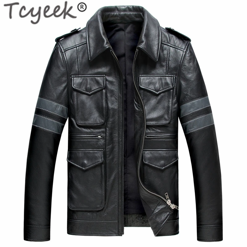 Tcyeek 2020 Spring Autumn 100% Natural Genuine Leather Jacket Men Real Cow Leather Coat Male Streetwear Moto Biker Bomber Jacket
Tcyeek 2020 Spring Autumn 100% Natural Genuine Leather Jacket Men Real Cow Leather Coat Male Streetwear Moto Biker Bomber Jacket