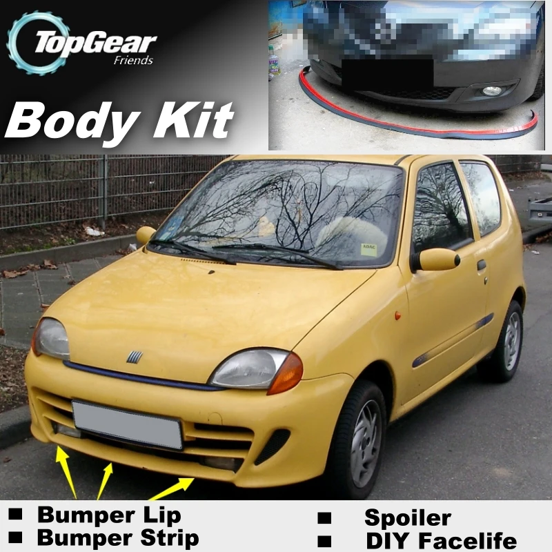 Дефлектор губ на бампер для Fiat Seicento/600 передняя юбка спойлера ДЛЯ TopGear тюнинга