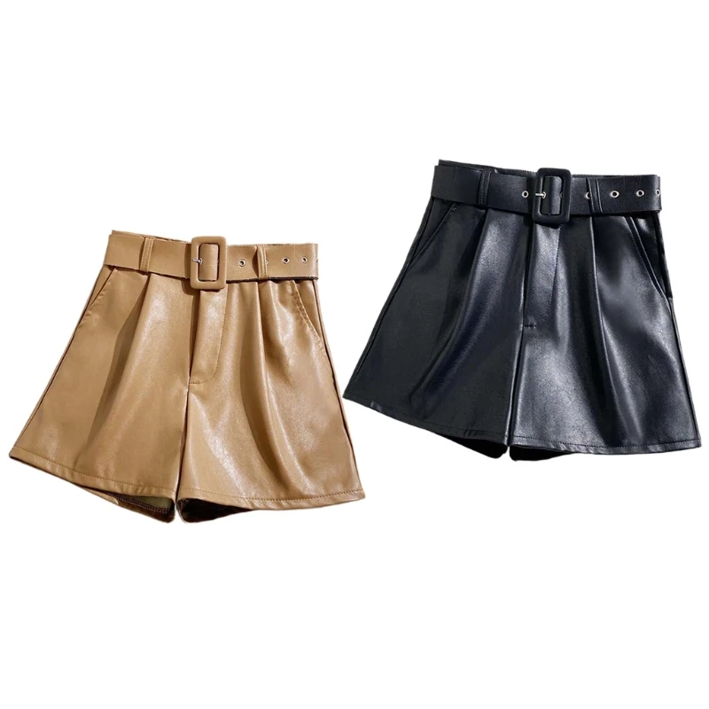 Женские ботинки; Сезон осень-зима модная универсальная с высокой талией из искусственной кожи широкие брюки уличной Женские шорты с поясом
Женские ботинки; Сезон осень-зима модная универсальная с высокой талией из искусственной кожи широкие брюки уличной Женские шорты с поясом