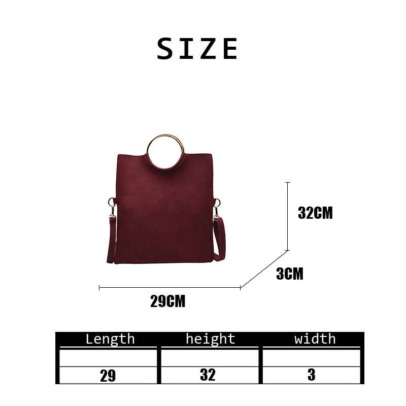 Women Simple Design Composite Bag Ladies Ring Handle Fashion Vintage Frosted Texture Suede Single Shoulder Bag Handbag 2020
Women Simple Design Composite Bag Ladies Ring Handle Fashion Vintage Frosted Texture Suede Single Shoulder Bag Handbag 2020