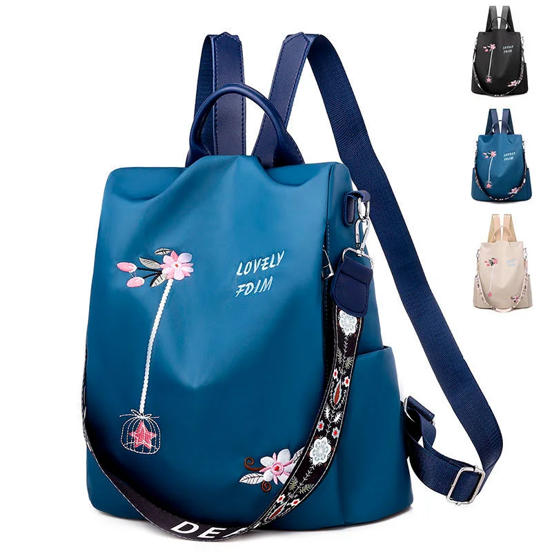 Oxford Flower Embroidery Back Pack Women Bagpack Blue Shoulder Bags Women's Backpack School Book Bags Anti-Theft Backpack Woman
Oxford Flower Embroidery Back Pack Women Bagpack Blue Shoulder Bags Women's Backpack School Book Bags Anti-Theft Backpack Woman