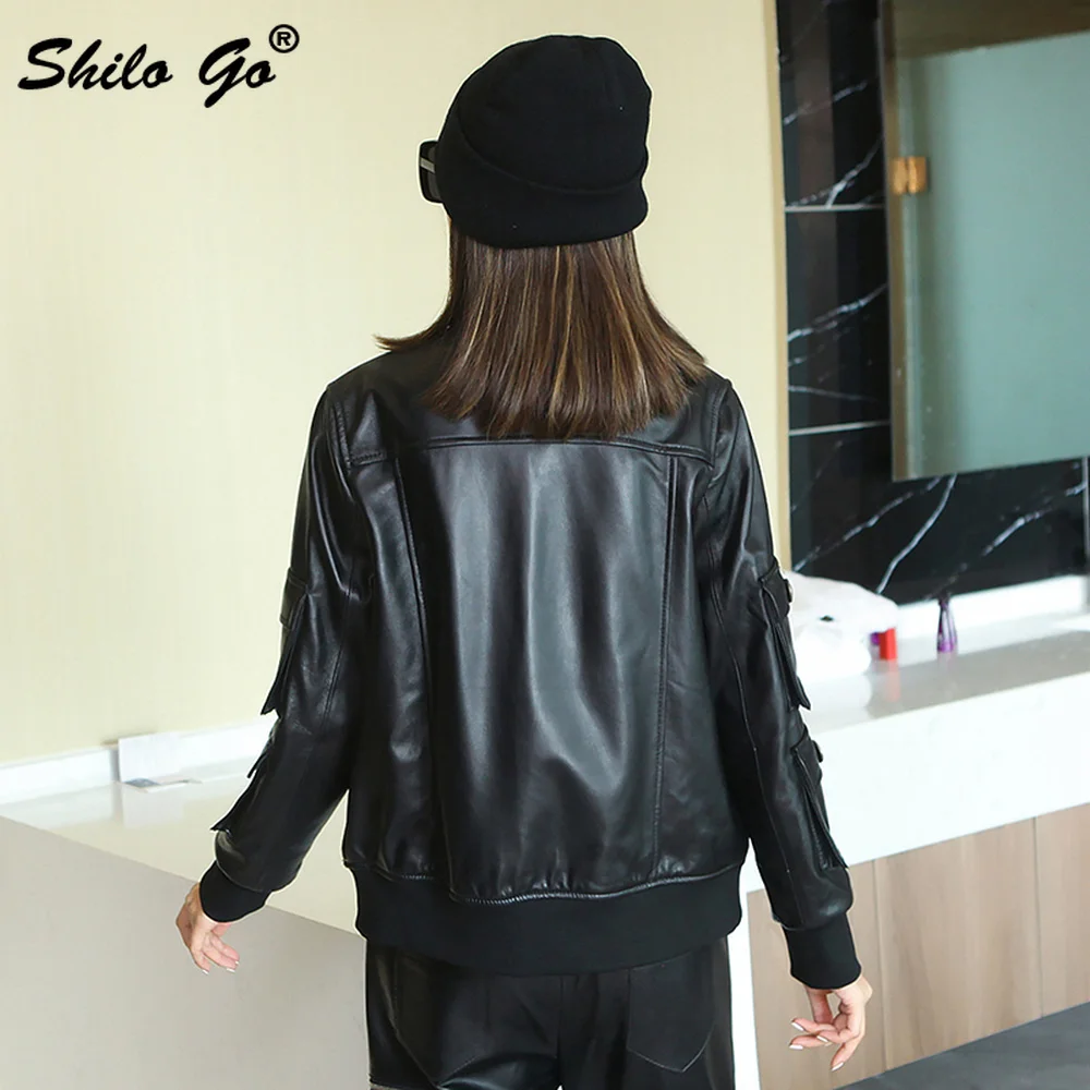 Safari Style Pockets Detail Zip Bomber Jacket Women Autumn Casual Solid Plus Size Zip Genuine Leather Coat Sheepskin Outwear
Safari Style Pockets Detail Zip Bomber Jacket Women Autumn Casual Solid Plus Size Zip Genuine Leather Coat Sheepskin Outwear