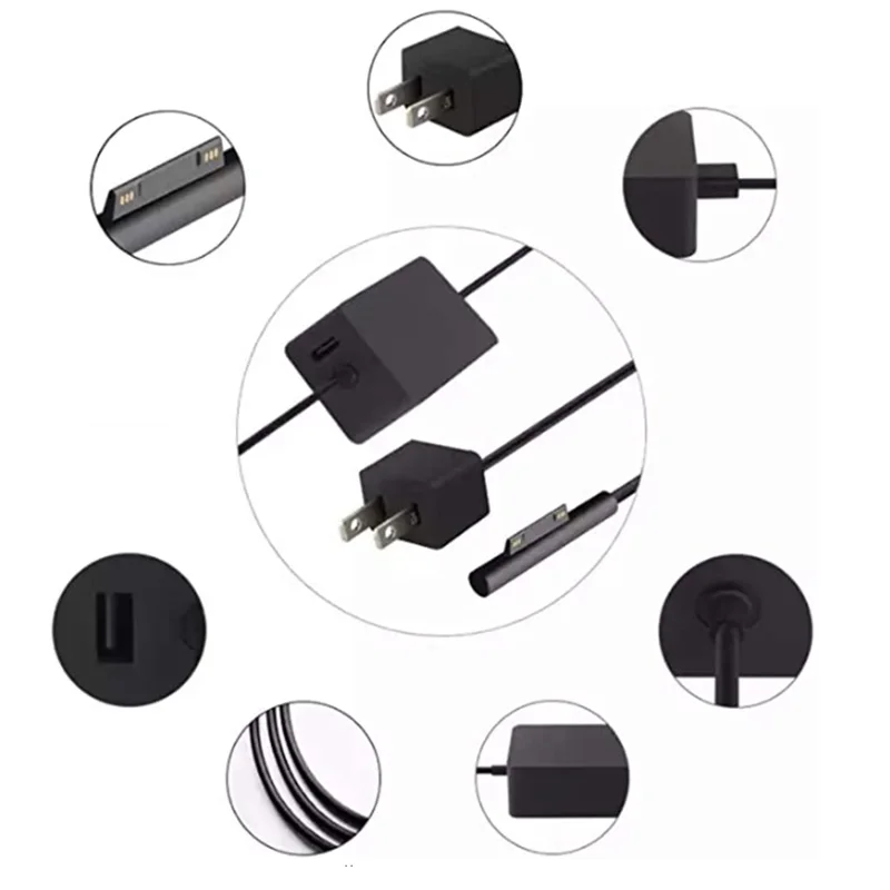 Computer Power Adapter, 44W 15V 2.58A, with 5V 1A USB Charging Port, Compatible for Surface Pro 3/4/5
Computer Power Adapter, 44W 15V 2.58A, with 5V 1A USB Charging Port, Compatible for Surface Pro 3/4/5