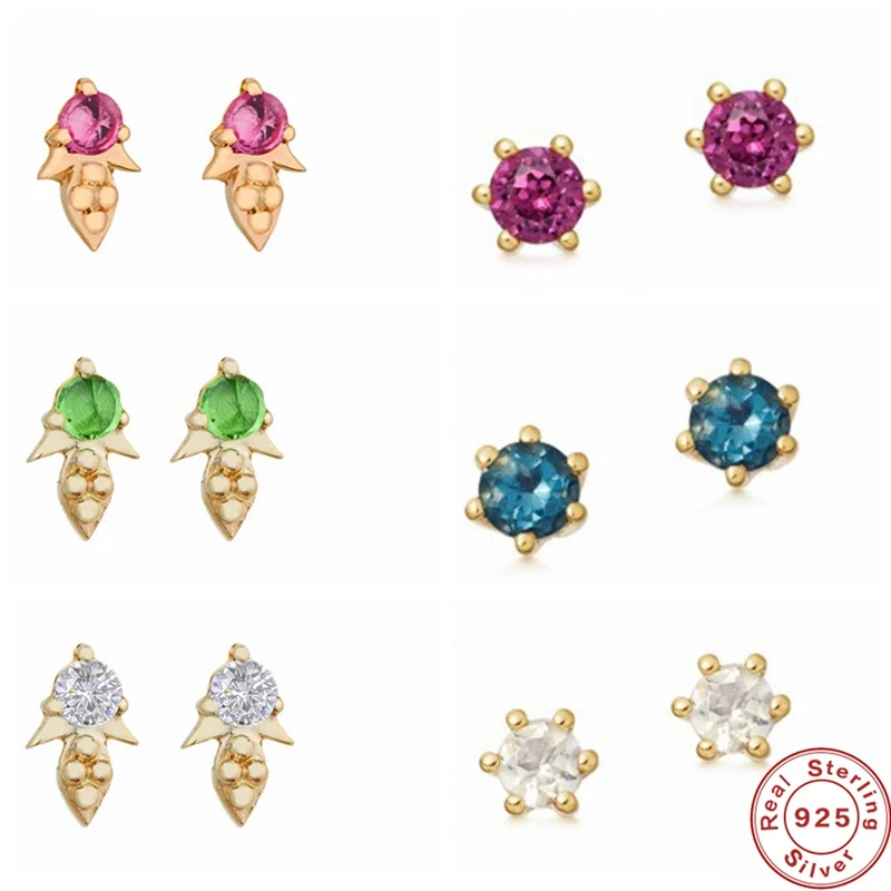 100% Real 925 Sterling Silver Earrings For Women Mini Blue/White/Purple Zircon Spiral Cartilage Piercing Stud Earring Pendientes
100% Real 925 Sterling Silver Earrings For Women Mini Blue/White/Purple Zircon Spiral Cartilage Piercing Stud Earring Pendientes