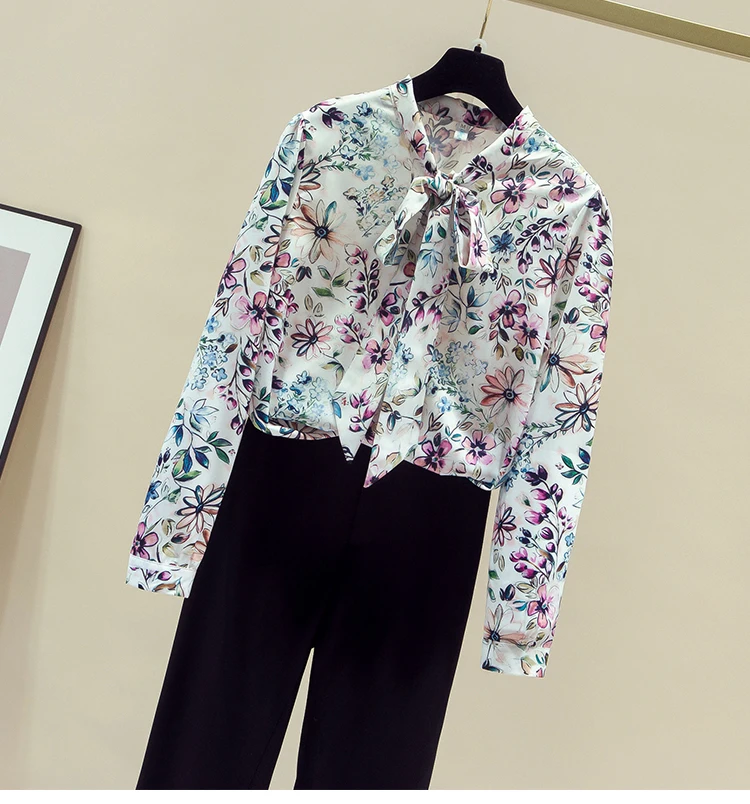 2020 Autumn Women's Bow Collar Long Sleeves Floral Chiffon Shirts Ladies Casual Shirt Blouse OL Tops A3686
2020 Autumn Women's Bow Collar Long Sleeves Floral Chiffon Shirts Ladies Casual Shirt Blouse OL Tops A3686