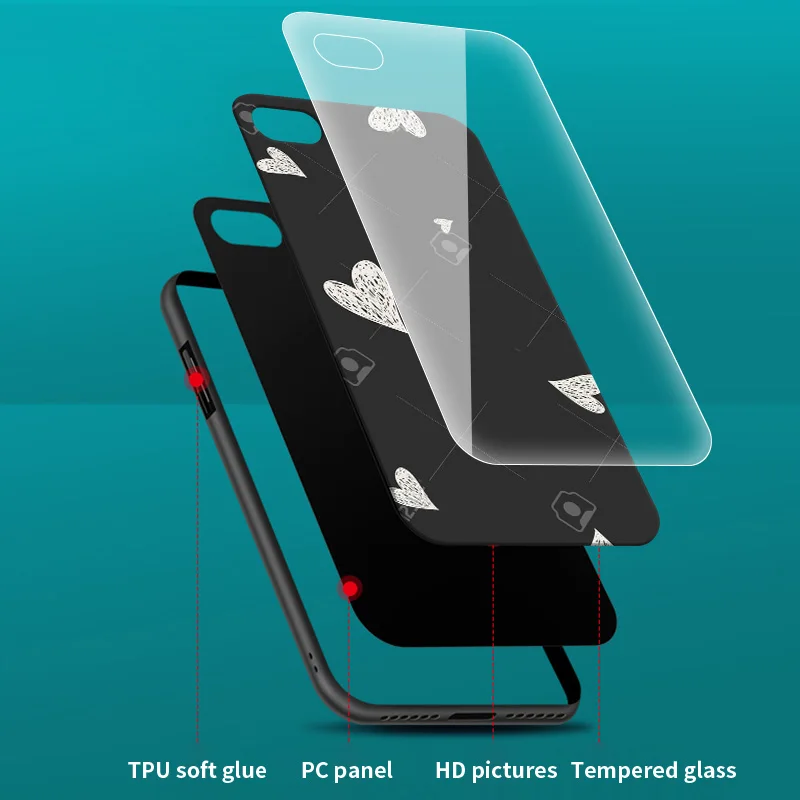 Чехол для Apple iPhone 12 11 Pro Max 8 7 XS XR X 6 6S Plus SE 2020 мобильный телефон стеклянный |
