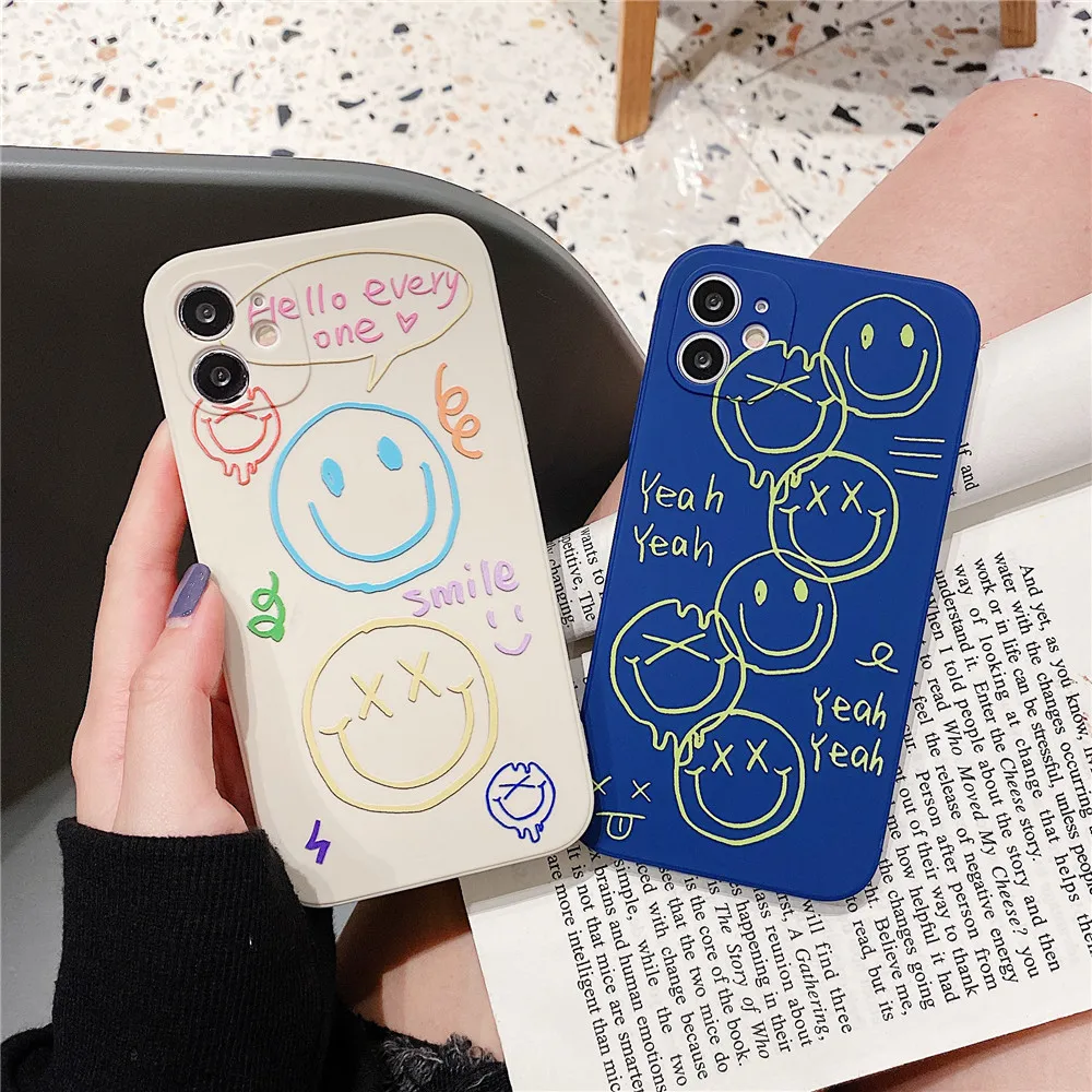 Color Smile Face Line Silicone Phone Case For iPhone 13 12 11 PRO MAX X XR XS XSMAX Side pattren Camera protection Cover
Color Smile Face Line Silicone Phone Case For iPhone 13 12 11 PRO MAX X XR XS XSMAX Side pattren Camera protection Cover