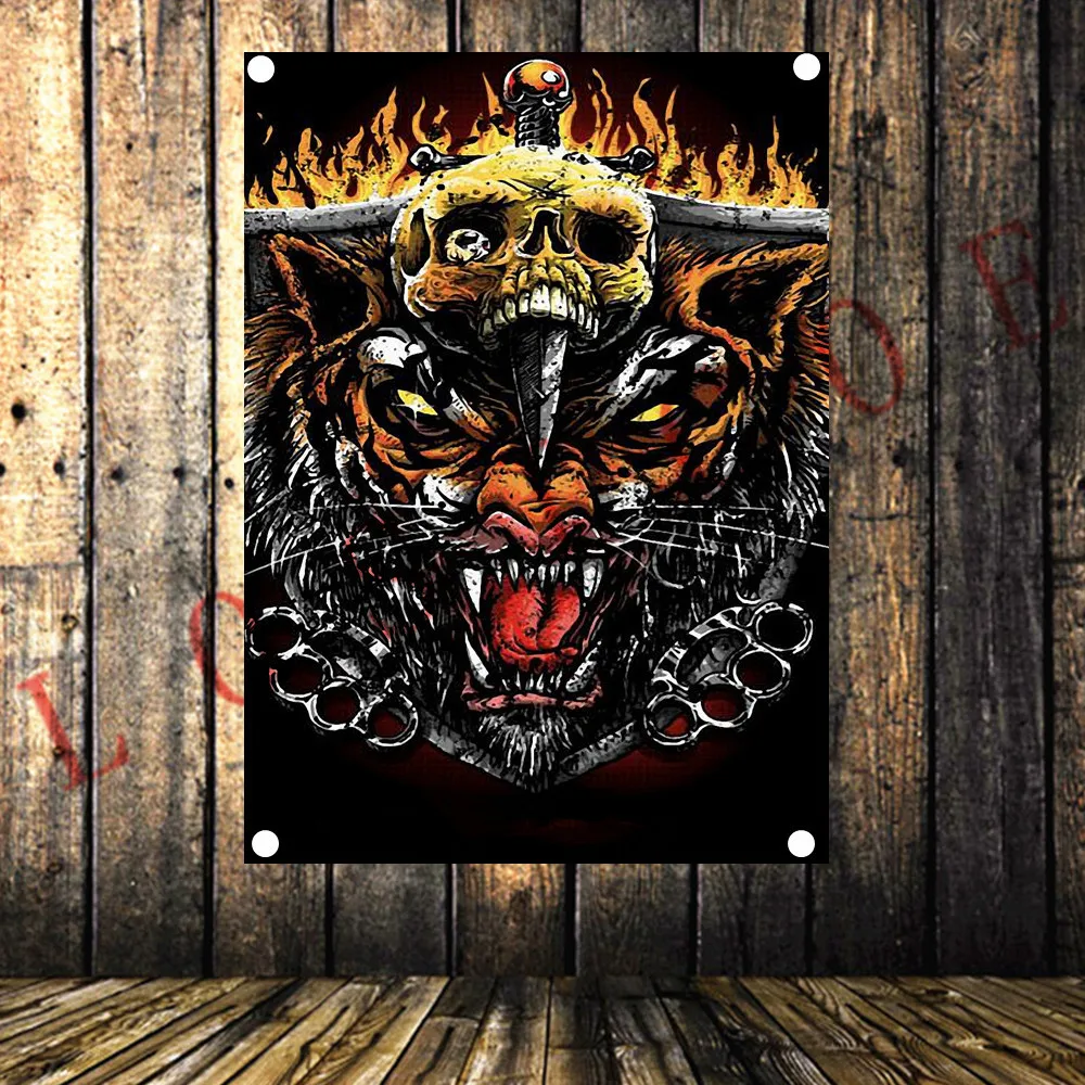 It is Disgusting! Creative Tattoo Rock Heavy Metal Music Flags Banners Canvas Painting Tapestry Halloween Gift Decoration | Дом и сад