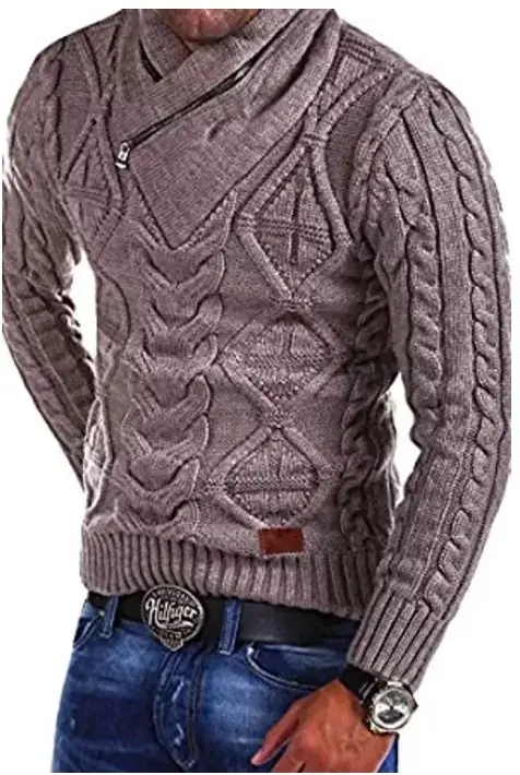 Men's Sweater Fashion Casual Tops Solid Thick Twist Knitted V-Neck Zipper Design Pullover Warm Slim Sweaters Male Autumn Winter
Men's Sweater Fashion Casual Tops Solid Thick Twist Knitted V-Neck Zipper Design Pullover Warm Slim Sweaters Male Autumn Winter