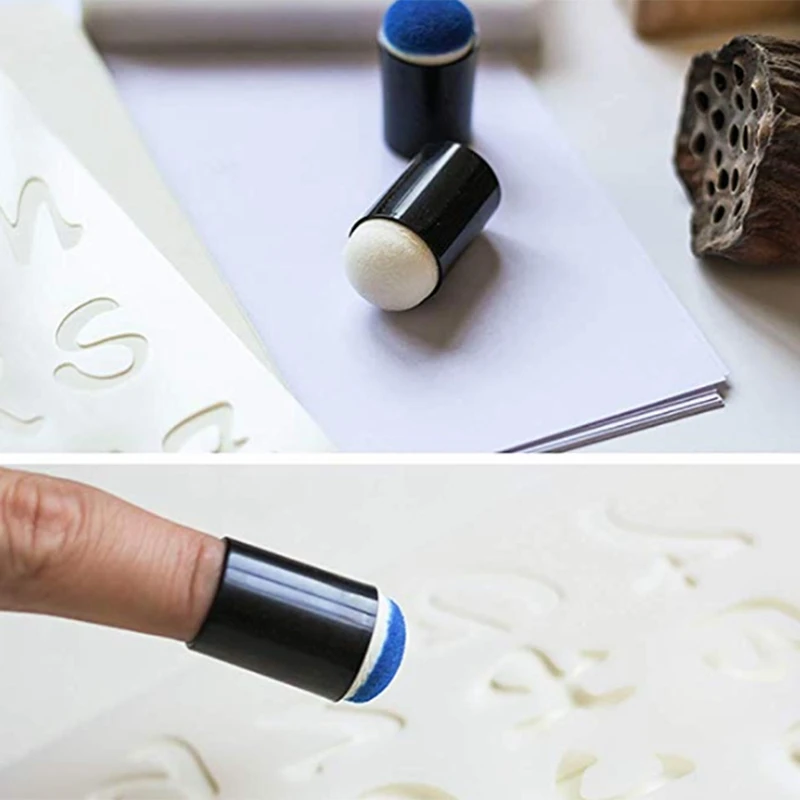 50Pcs Finger Sponge Dauber Painting Ink Pad Stamping Brush Craft Case Art Tools with Box Office School Drawing DIY | Канцтовары для