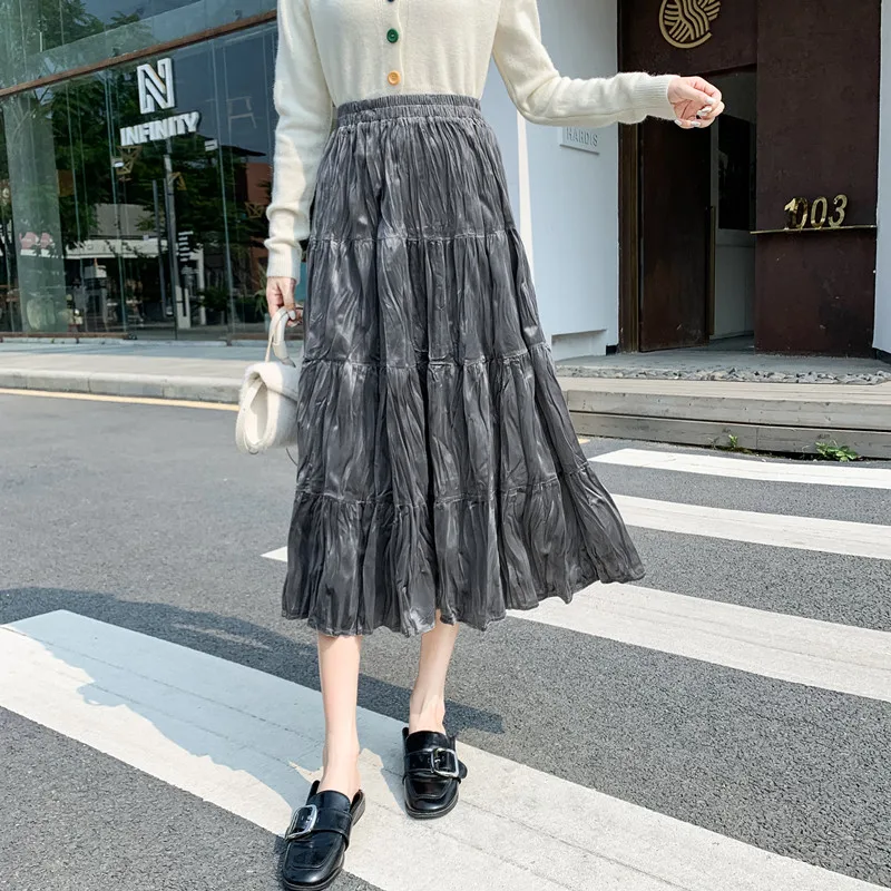 BETHQUENOY Mujer Faldas Gray Skirts Women Folds Skirt Woman Fashion Casual Midi Jupe Femme Saias Mulher Plisada Spodnica Damska
BETHQUENOY Mujer Faldas Gray Skirts Women Folds Skirt Woman Fashion Casual Midi Jupe Femme Saias Mulher Plisada Spodnica Damska