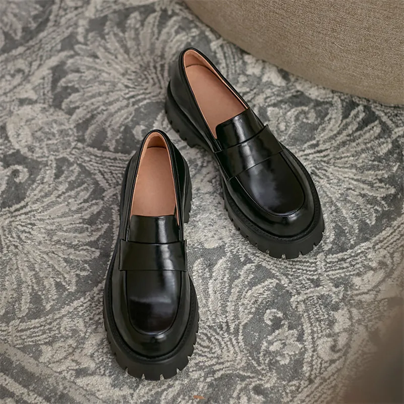 Meotina Real Leather Med Heels Loafers Shoes Women Platform Chunky Heel Dress Pumps Round Toe Female Footwear Black Big Size 40
Meotina Real Leather Med Heels Loafers Shoes Women Platform Chunky Heel Dress Pumps Round Toe Female Footwear Black Big Size 40