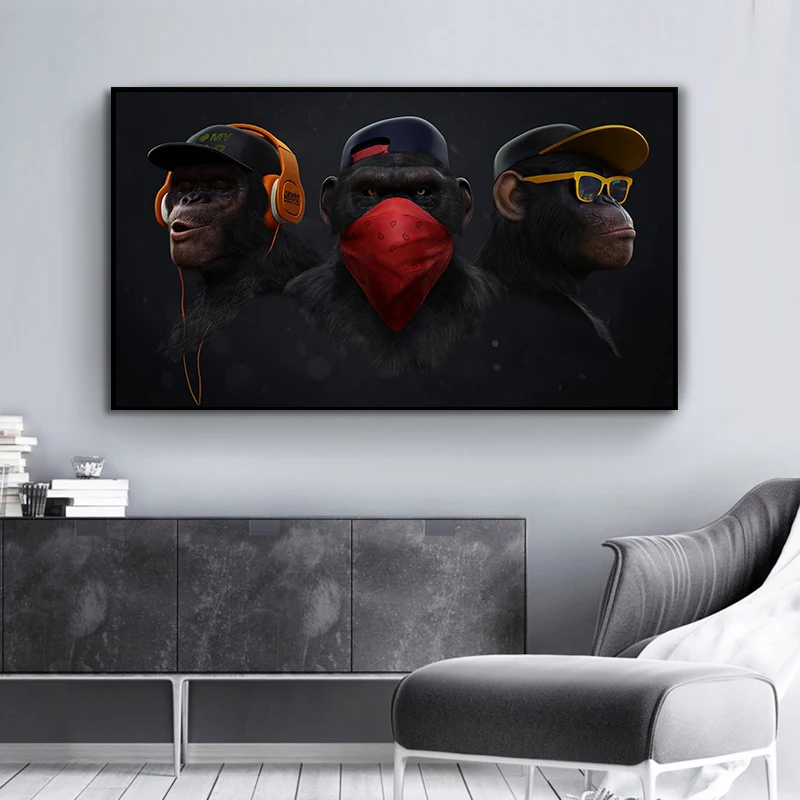 Modern Painting Poster And Prints Canvas Wall Art Pictures Animal Chimps With Earphone And Sunglasses For Living Room Home Decor
Modern Painting Poster And Prints Canvas Wall Art Pictures Animal Chimps With Earphone And Sunglasses For Living Room Home Decor