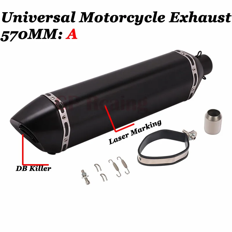 570mm Universal Motorcycle Exhaust Escape Modified Muffler Pipe DB Killer Silencer For XMAX 300 R6 ATV Z1000 Ninja650 Z800 Z900
570mm Universal Motorcycle Exhaust Escape Modified Muffler Pipe DB Killer Silencer For XMAX 300 R6 ATV Z1000 Ninja650 Z800 Z900